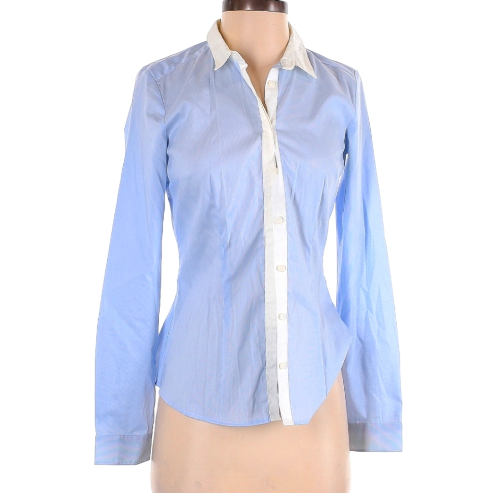 Cute Blue Button-Up Shirt